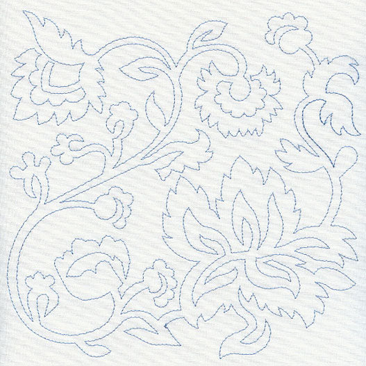 Jacobean Flower Quilting Square 1 (Single Run)