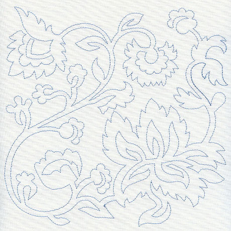 Jacobean Flower Quilting Square 1 (Single Run)