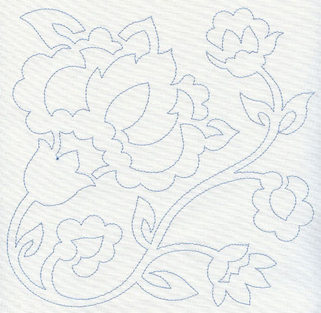 Jacobean Flower Quilting Square 2 (Single Run)