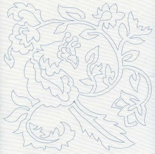 Jacobean Bird Quilting Square 2 (Single Run)