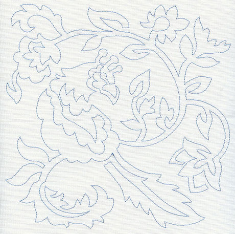 Jacobean Bird Quilting Square 2 (Single Run)