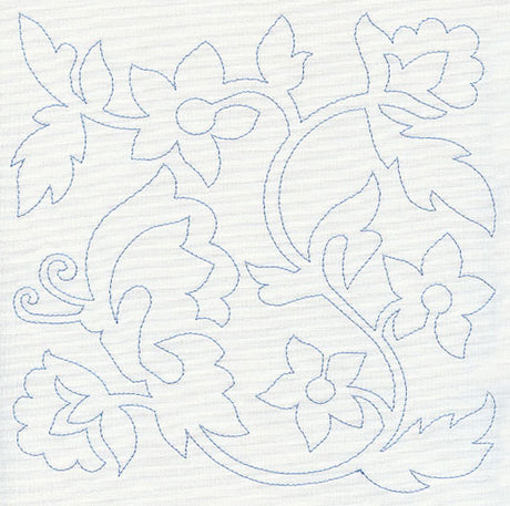 Jacobean Butterfly Quilting Square 2 (Single Run)