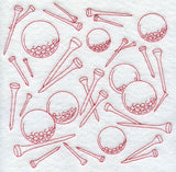 Tee Time Medley (Redwork)