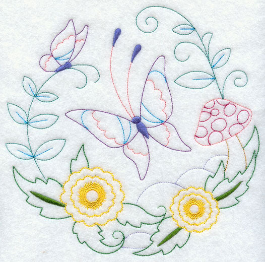 Butterfly Circle - Chrysanthemums (Vintage)