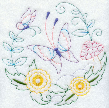 Butterfly Circle - Chrysanthemums (Vintage)