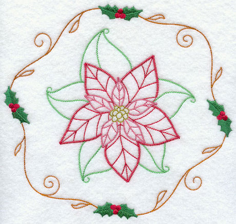 Vintage Poinsettia and Holly
