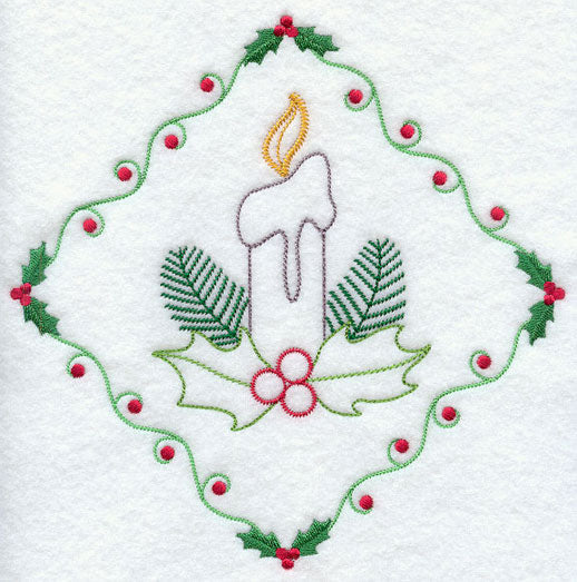 Vintage Candle and Holly