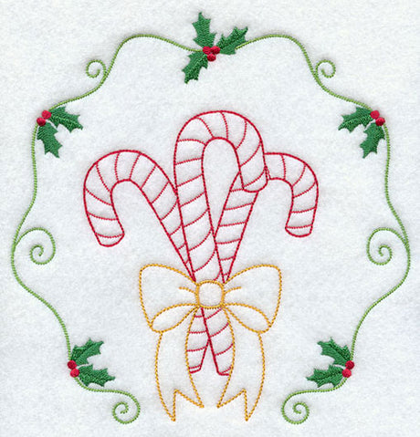 Vintage Candy Canes and Holly