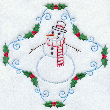 Vintage Snowman and Holly