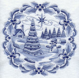 Delft Blue Christmas Snowman