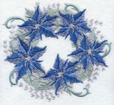 Blue Christmas Poinsettia Wreath
