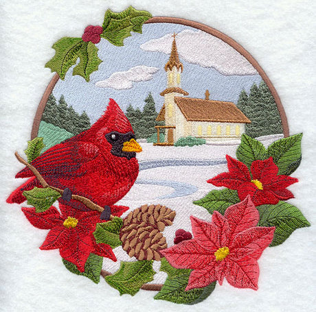 Country Christmas - Cardinal and Church