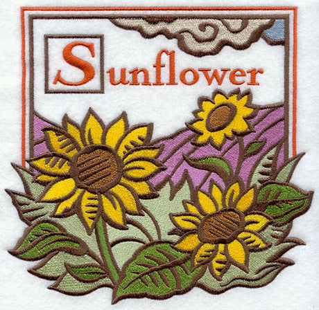 Sunflower Woodcut