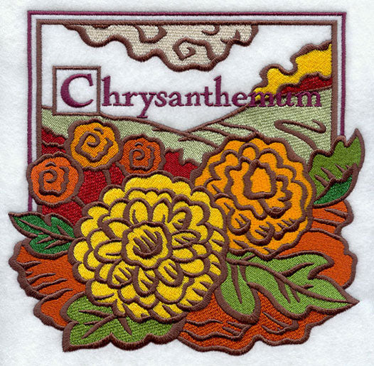 Chrysanthemum Woodcut