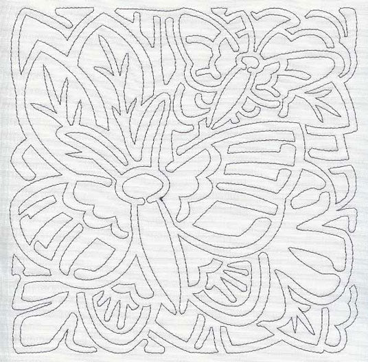 Mola Butterfly Quilting Square (Single Run)