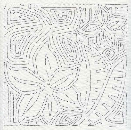 Mola Amaryllis Quilting Square (Single Run)