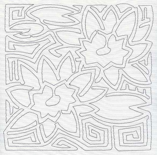 Mola Panama Pacific Water Lily Quilting Square (Single Run)