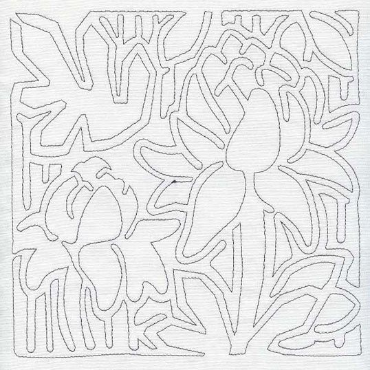 Mola Torch Ginger Flower Quilting Square (Single Run)