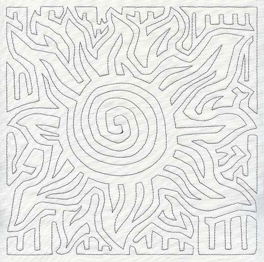 Mola Sun Quilting Square (Single Run)