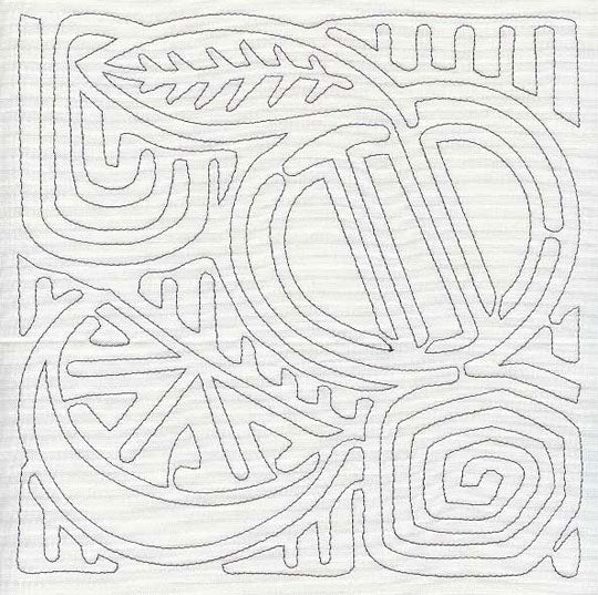 Mola Orange Quilting Square (Single Run)