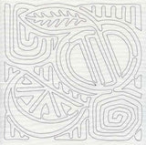 Mola Orange Quilting Square (Single Run)