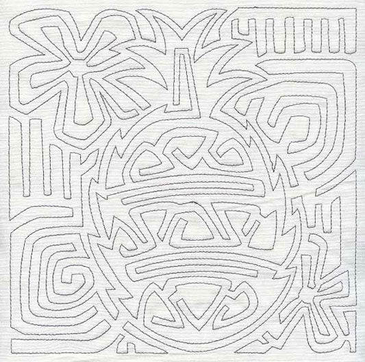 Mola Pineapple Quilting Square (Single Run)