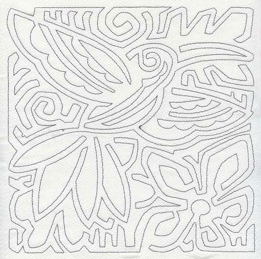 Mola Hummingbird Quilting Square (Single Run)