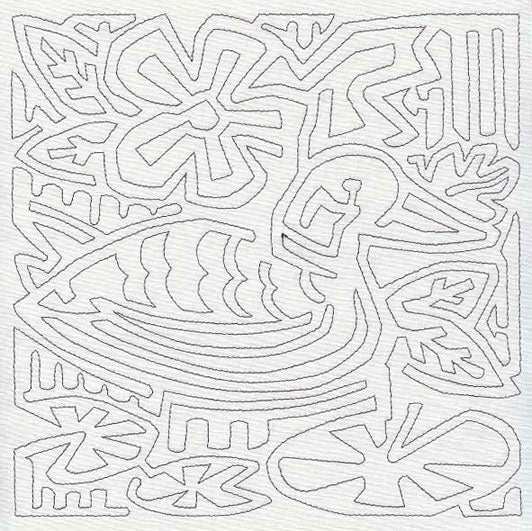 Mola Argentine Duck Quilting Square (Single Run)