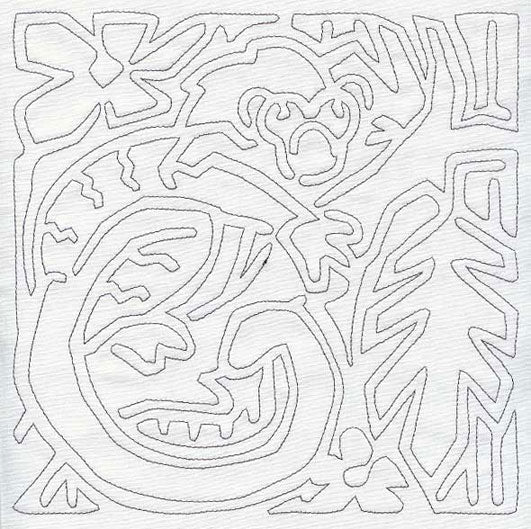 Mola Geoffroy's Tamarin Quilting Square (Single Run)