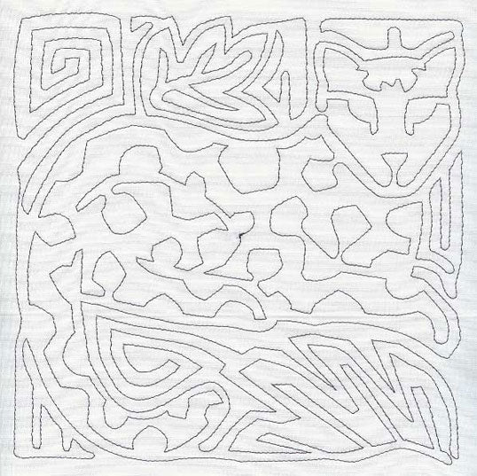 Mola Jaguar Quilting Square (Single Run)