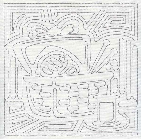 Mola Scissors and Thread Quilting Square (Single Run)