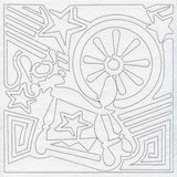 Mola Spinning Wheel Quilting Square (Single Run)