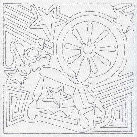 Mola Spinning Wheel Quilting Square (Single Run)