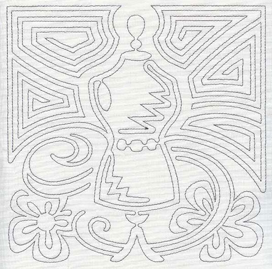 Mola Dress Form Quilting Square (Single Run)