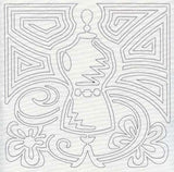 Mola Dress Form Quilting Square (Single Run)