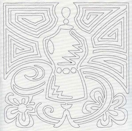 Mola Dress Form Quilting Square (Single Run)