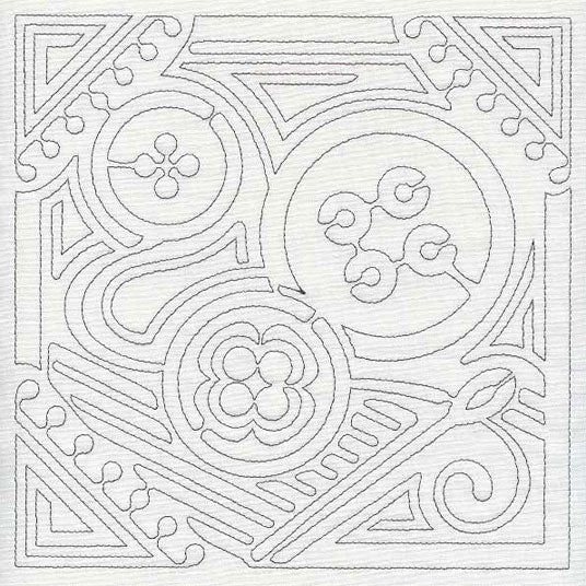 Mola Button Quilting Square (Single Run)