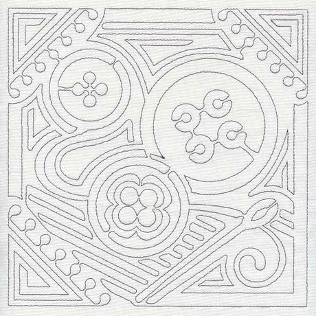 Mola Button Quilting Square (Single Run)