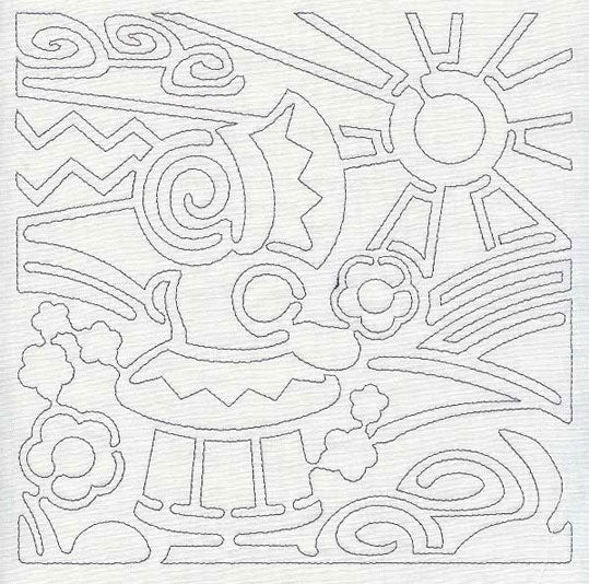 Mola Sunbonnet Sue Quilting Square (Single Run)