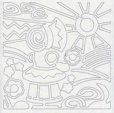 Mola Sunbonnet Sue Quilting Square (Single Run)