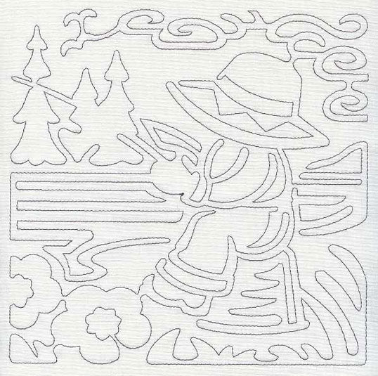 Mola Fisherman Fred Quilting Square (Single Run)