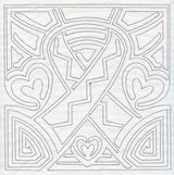 Mola Awareness Ribbon Quilting Square (Single Run)