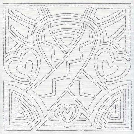 Mola Awareness Ribbon Quilting Square (Single Run)