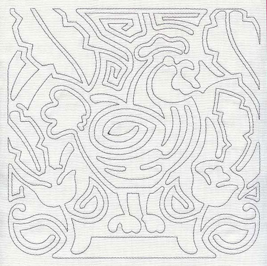 Mola Hen Quilting Square (Single Run)