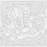Mola Cowboy Boot Quilting Square (Single Run)