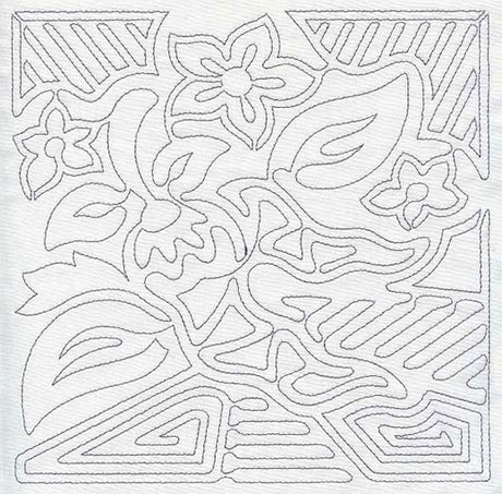 Mola Chili Pepper Quilting Square (Single Run)