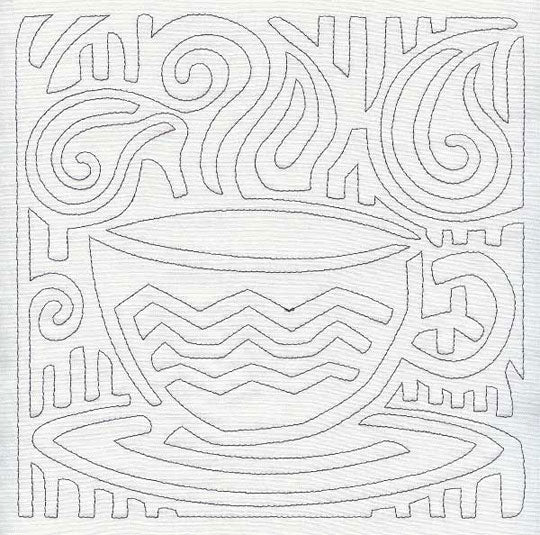 Mola Cuppa Joe Quilting Square (Single Run)