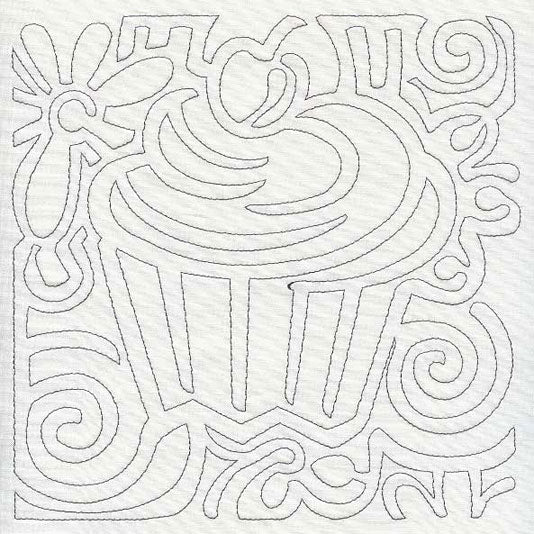 Mola Cupcake Quilting Square (Single Run)