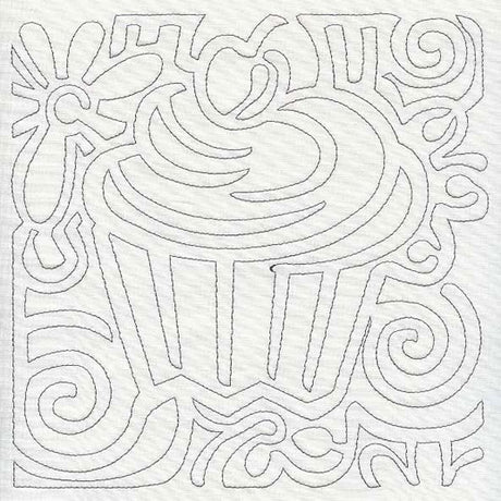 Mola Cupcake Quilting Square (Single Run)