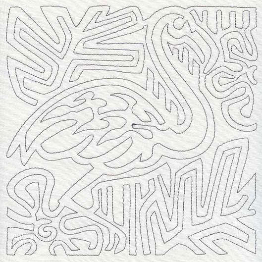 Mola Flamingo Quilting Square (Single Run)